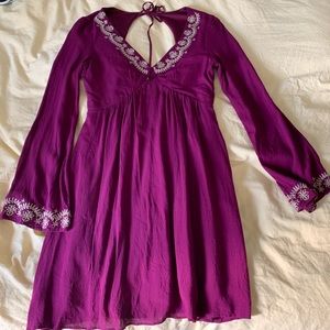 Purple Scoop Neck Dress
